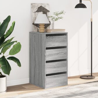Ladekast 40x41x76 cm bewerkt hout grijs sonoma eikenkleurig