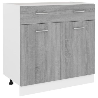 Onderkast met lade 80x46x81,5 cm bewerkt hout grijs sonoma