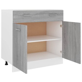 Onderkast met lade 80x46x81,5 cm bewerkt hout grijs sonoma