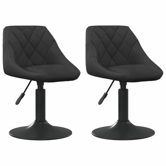 Eetkamerstoelen draaibaar 2 st fluweel zwart