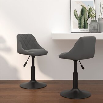 Eetkamerstoelen draaibaar 2 st fluweel donkergrijs