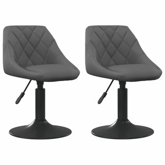 Eetkamerstoelen draaibaar 2 st fluweel donkergrijs