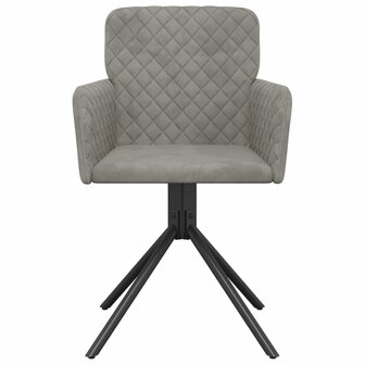 Eetkamerstoelen draaibaar 2 st fluweel lichtgrijs