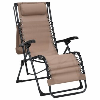 Terrasstoelen 2 st inklapbaar textileen taupe