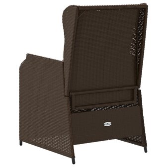 Tuinstoelen 2 st verstelbaar met kussens poly rattan bruin