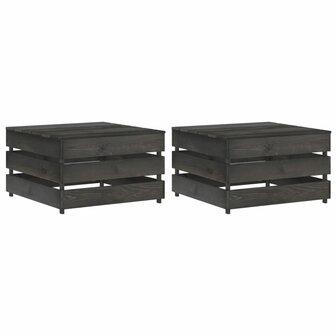 Tuintafels 2 st pallet ge&iuml;mpregneerd grenenhout
