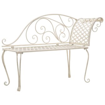 Chaise longue 128 cm metaal antiekwit