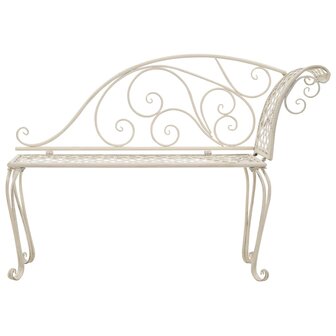 Chaise longue 128 cm metaal antiekwit
