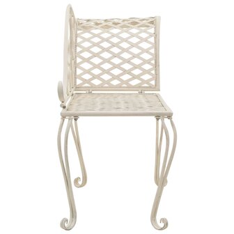 Chaise longue 128 cm metaal antiekwit
