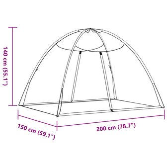 Klamboe met deuren Mongolia 220 gaas 200x150x140 cm zwart
