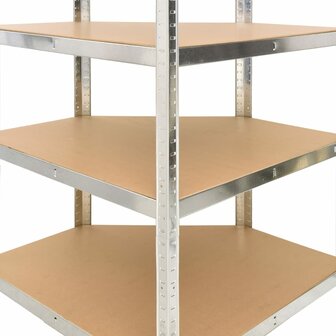 Opbergrekken 5-laags 2 st staal en bewerkt hout zilverkleurig