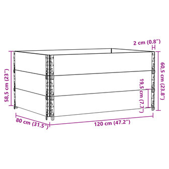 Palletopzetranden 3 st 120x80 cm massief grenenhout