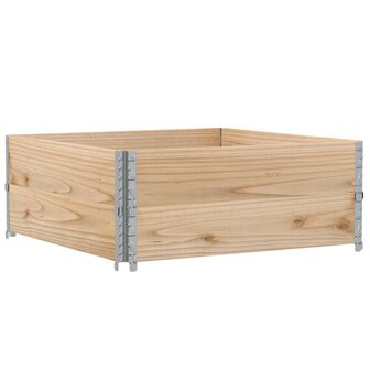 Palletopzetranden 2 st 100x100 cm massief grenenhout