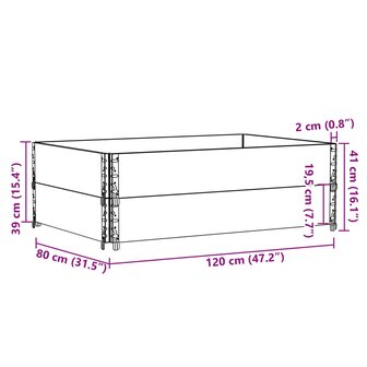 Palletopzetranden 2 st 120x80 cm massief grenenhout