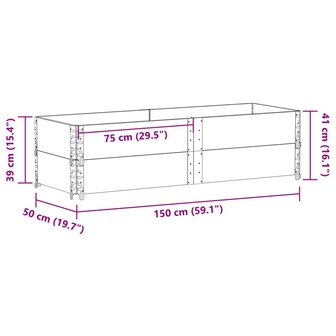 Palletopzetranden 2 st 150x50 cm massief grenenhout