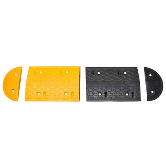 Verkeersdrempel 517x32,5x4 cm rubber geel en zwart