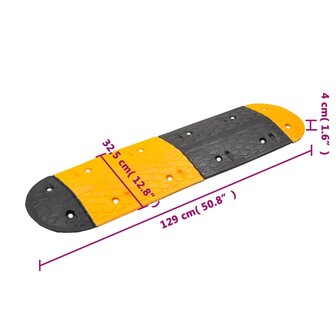 Verkeersdrempel 517x32,5x4 cm rubber geel en zwart