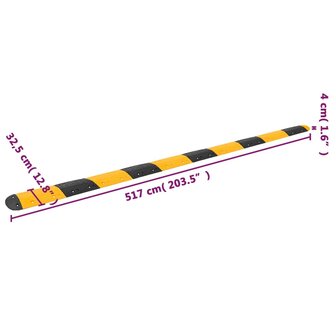 Verkeersdrempel 517x32,5x4 cm rubber geel en zwart