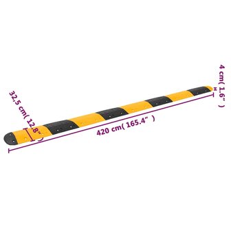 Verkeersdrempel 420x32,5x4 cm rubber geel en zwart