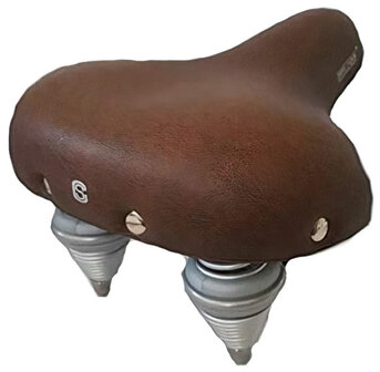 Selle Comfort Retro Fietszadel Gel/Staal Bruin
