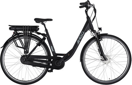Amigo E-Faro S2 Dames 7V Rollerbrake matzwart 49 cm 28 inch matzwart 49 cm 28 inch