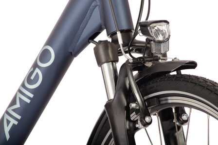 Amigo E-Faro S2 Dames 7V Rollerbrake matblauw 49 cm 28 inch matblauw 49 cm 28 inch