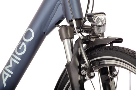 Amigo E-Altura D2 Dames 7V V-Brakes matblauw 49 cm 28 inch matblauw 49 cm 28 inch