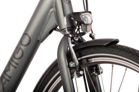 Amigo E-Altura D1 Dames 7V V-Brakes matgrijs 49 cm 28 inch matgrijs 49 cm 28 inch