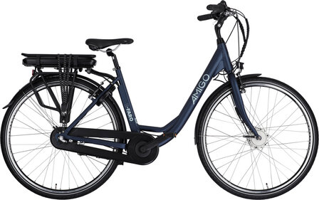 Amigo E-Faro S1 Dames 3V V-Brakes matblauw 49 cm 28 inch matblauw 49 cm 28 inch