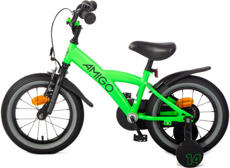 Amigo Thunder Jongens Terugtraprem neon groen/zwart 22 cm 14 inch neon groen/zwart 22 cm 14 inch