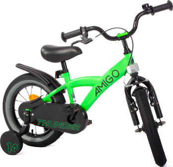 Amigo Thunder Jongens Terugtraprem neon groen/zwart 22 cm 14 inch neon groen/zwart 22 cm 14 inch