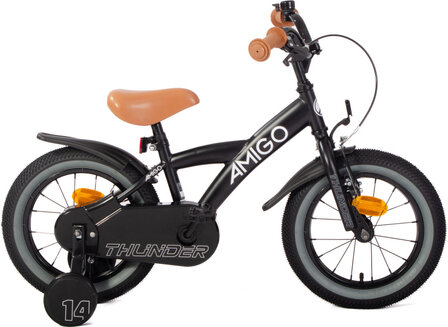 Amigo Thunder Jongens Terugtraprem zwart/wit 22 cm 14 inch zwart/wit 22 cm 14 inch