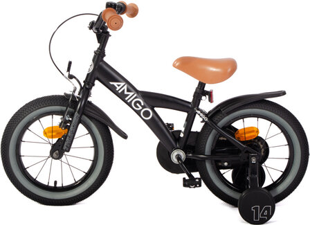 Amigo Thunder Jongens Terugtraprem zwart/wit 22 cm 14 inch zwart/wit 22 cm 14 inch