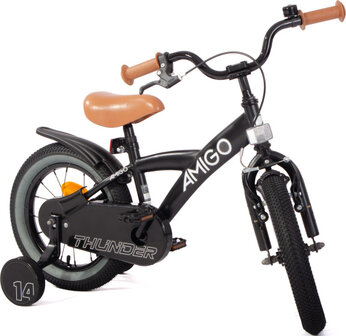 Amigo Thunder Jongens Terugtraprem zwart/wit 22 cm 14 inch zwart/wit 22 cm 14 inch