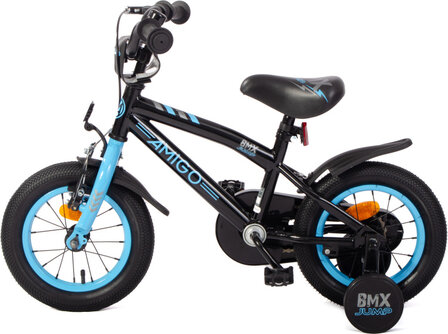 Amigo Bmx Jump Jongens Terugtraprem zwart/blauw 22 cm 12 inch zwart/blauw 22 cm 12 inch