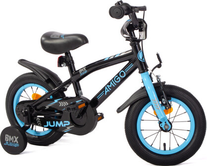 Amigo Bmx Jump Jongens Terugtraprem zwart/blauw 22 cm 12 inch zwart/blauw 22 cm 12 inch