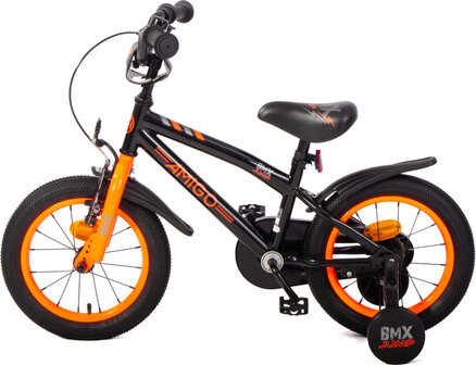 Amigo Bmx Jump Jongens Terugtraprem zwart/neon oranje 22,5 cm 14 inch zwart/neon oranje 22,5 cm 14 inch