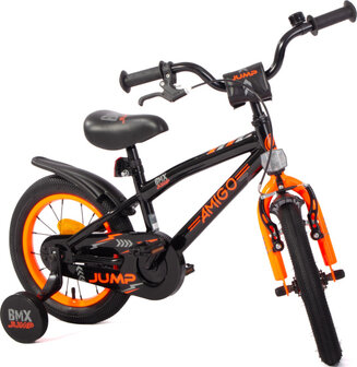 Amigo Bmx Jump Jongens Terugtraprem zwart/neon oranje 22,5 cm 14 inch zwart/neon oranje 22,5 cm 14 inch