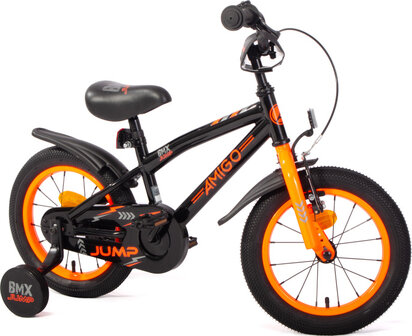 Amigo Bmx Jump Jongens Terugtraprem zwart/neon oranje 22,5 cm 14 inch zwart/neon oranje 22,5 cm 14 inch