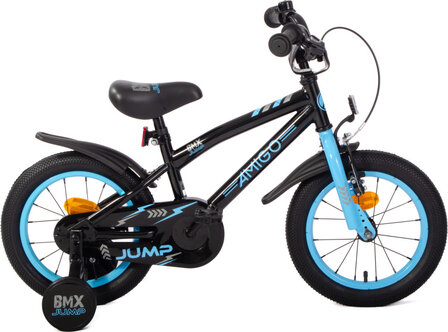 Amigo Bmx Jump Jongens Terugtraprem zwart/blauw 22,5 cm 14 inch zwart/blauw 22,5 cm 14 inch