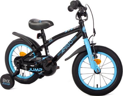 Amigo Bmx Jump Jongens Terugtraprem zwart/blauw 22,5 cm 14 inch zwart/blauw 22,5 cm 14 inch