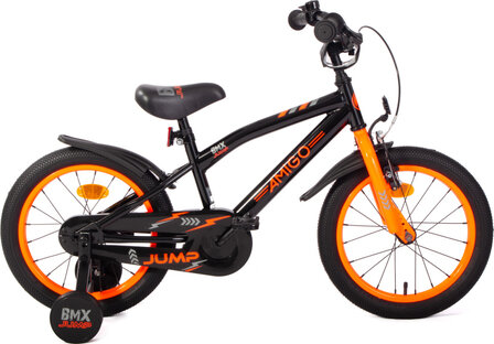 Amigo Bmx Jump Jongens Terugtraprem zwart/neon oranje 25,5 cm 16 inch zwart/neon oranje 25,5 cm 16 inch