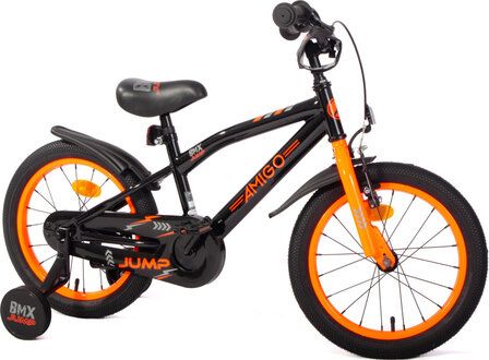 Amigo Bmx Jump Jongens Terugtraprem zwart/neon oranje 25,5 cm 16 inch zwart/neon oranje 25,5 cm 16 inch