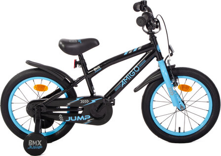Amigo Bmx Jump Jongens Terugtraprem zwart/blauw 25,5 cm 16 inch zwart/blauw 25,5 cm 16 inch