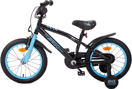 Amigo Bmx Jump Jongens Terugtraprem zwart/blauw 25,5 cm 16 inch zwart/blauw 25,5 cm 16 inch
