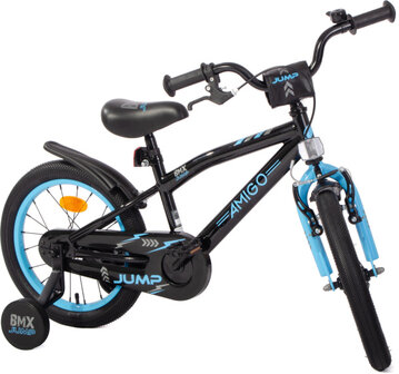 Amigo Bmx Jump Jongens Terugtraprem zwart/blauw 25,5 cm 16 inch zwart/blauw 25,5 cm 16 inch