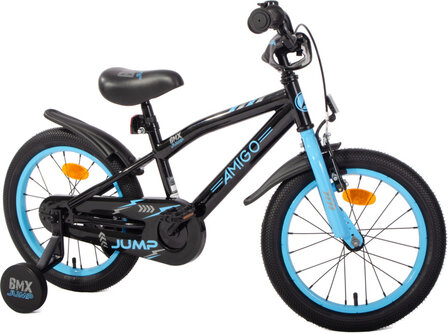 Amigo Bmx Jump Jongens Terugtraprem zwart/blauw 25,5 cm 16 inch zwart/blauw 25,5 cm 16 inch