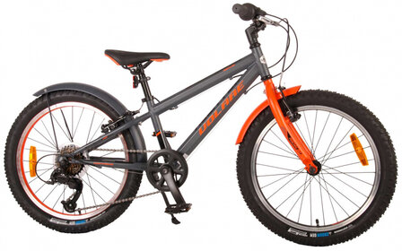 Volare Rocky 20 Inch 27 Cm Jongens 6V V-Brakes Grijs/Oranje