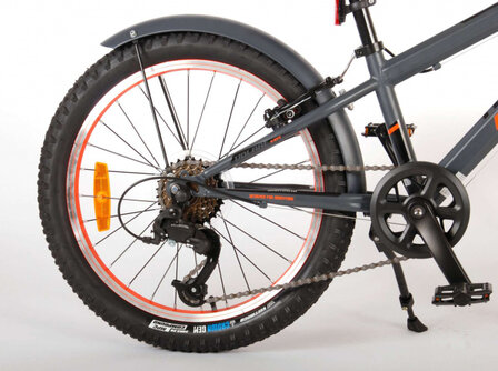 Volare Rocky 20 Inch 27 Cm Jongens 6V V-Brakes Grijs/Oranje