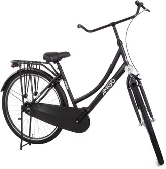 Amigo Cotton Omafiets Dames Terugtraprem matzwart 50 cm 28 inch matzwart 50 cm 28 inch